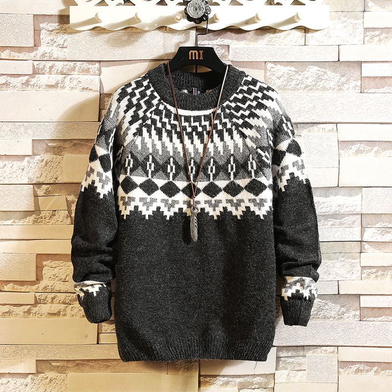 

2021 New Sweaters Men's Black Long Sleeves Autumn Winter Pullover Knitted O-neck Plus Oversize 5xl Z5ll, Jm20432 1