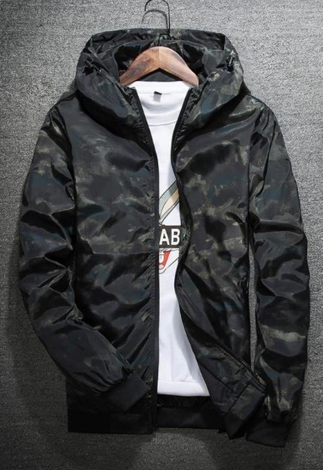 

Casual Jackets Camouflage Thin Hot Mens Jacket Spring Autumn Male Female windbreaker Windrunner Zipper Cardigan Coat outdoor Hooded Sports Tops NFFL, Black