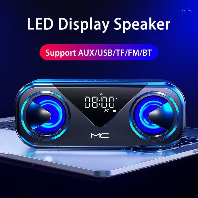 

LED Clock Portable Bluetooth Speakers Outdoor Wireless Stereo Bass Column Subwoofer Soundbar Support TF Card AUX USB Handsfree1