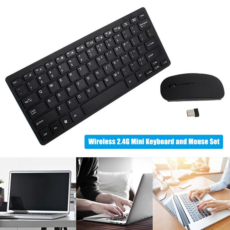

New Wireless Keyboard Mouse Set Ultra-thin 2.4G for PC Desktop Computer Notebook Laptop DOM668