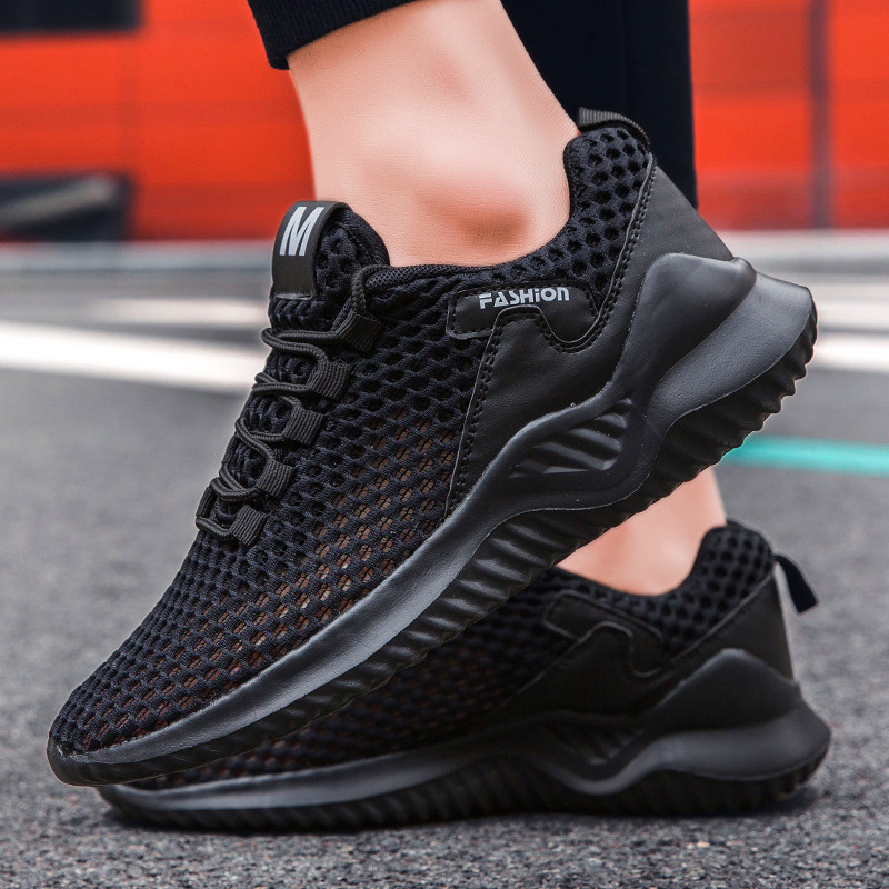 

Top quality 2020 running hip end high quality crocheted large size sports ultra light high-elastic shoes, 124；black-124；