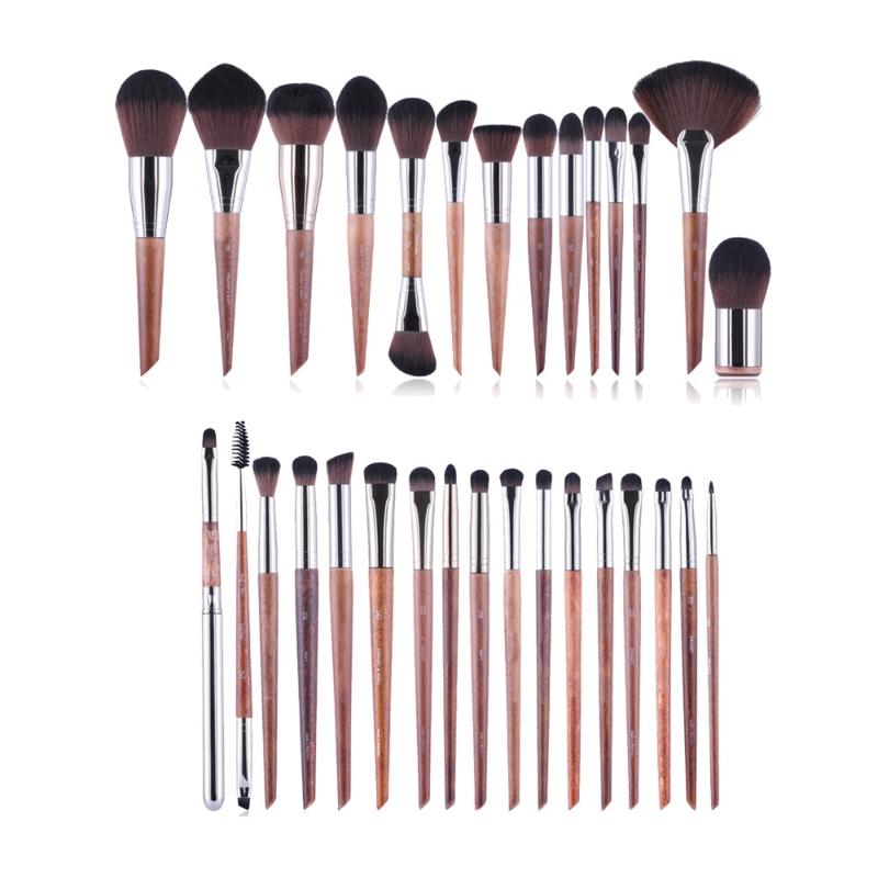 

MUFE-SERIES 38-Brushes Complete Brush Set - Wooden Handle Soft Synthetic Hair Professional Beauty Makeup Brushes Kit Tools