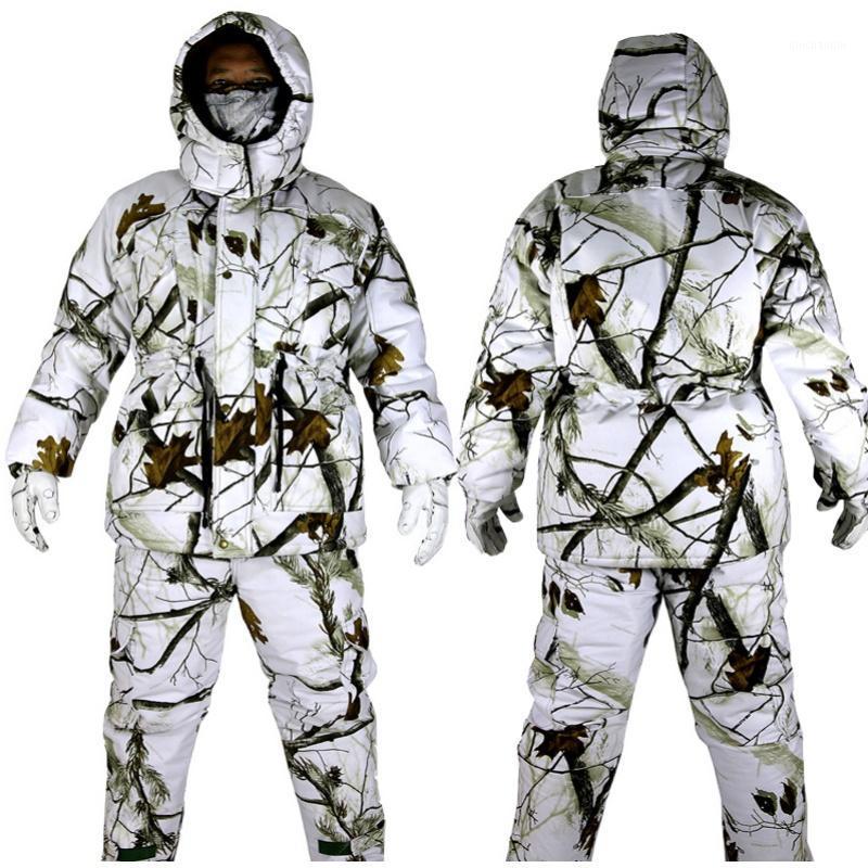 

Winter Outdoor Bionic Camouflage Clothes Hunting Clothing Winter Fleece Fishing Hunting Suits Ghillie Suit Snow Camouflage Coat1, Jacket pants 01