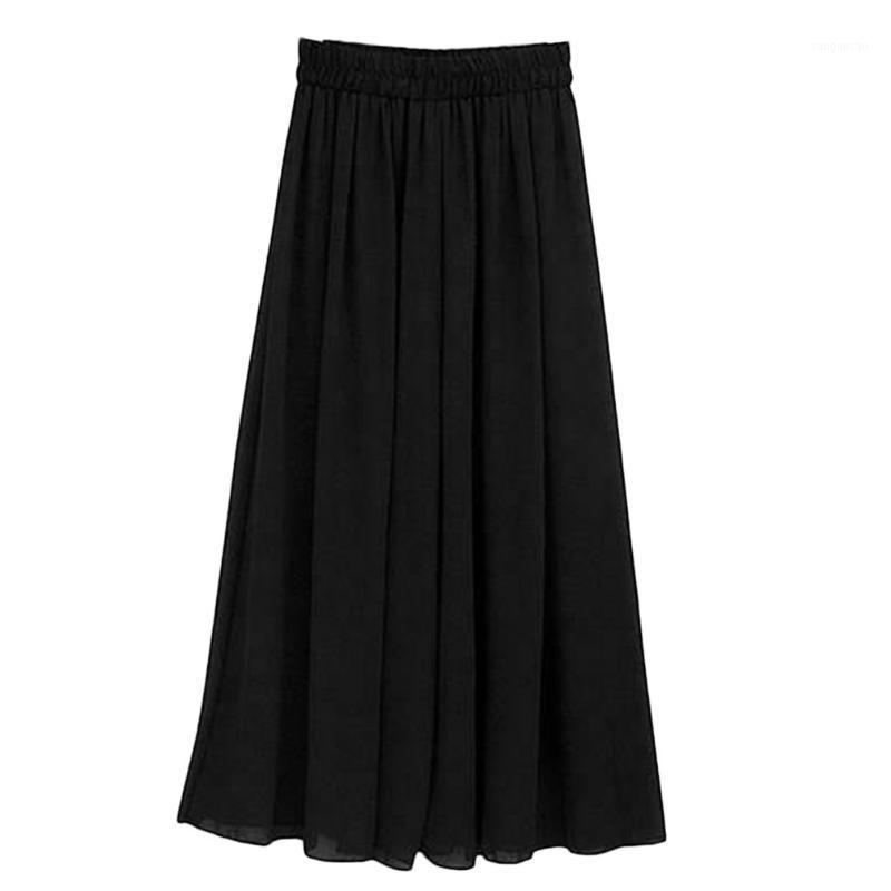 

Fashionable Design High Waist Women Chiffon Long Pants Solid Color Loose Lady Wide Leg Pants All Match Clothes1, Black