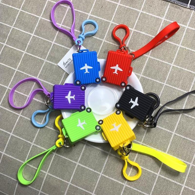 

FREE SHIPPING BY DHL 100pcs/lot New Fashion PVC Luggage Suitcase Keychains Mini Suitcase Shaped Keyrings for Travelling Gifts1