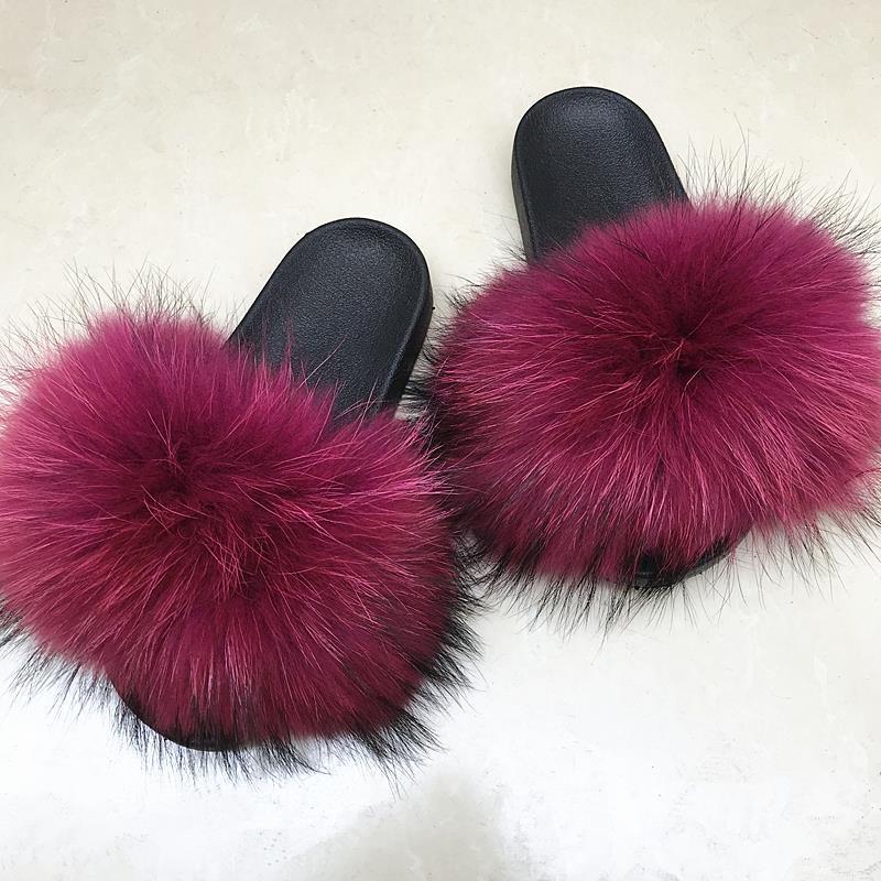 

2020 new silver fur slides fur slippers flat soft sandals with different color1