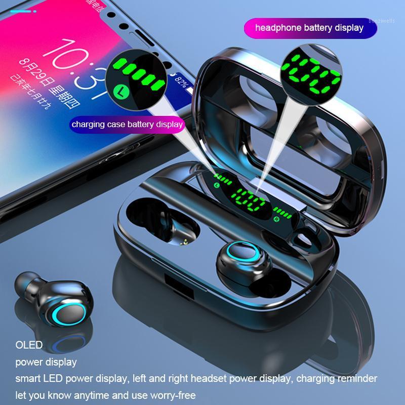 

S11 TWS Wirelless Bluetooth Earphone Wireless Headphones LED Digital Diaplay Noise Canceling Handsfree Headset Earbuds1, White