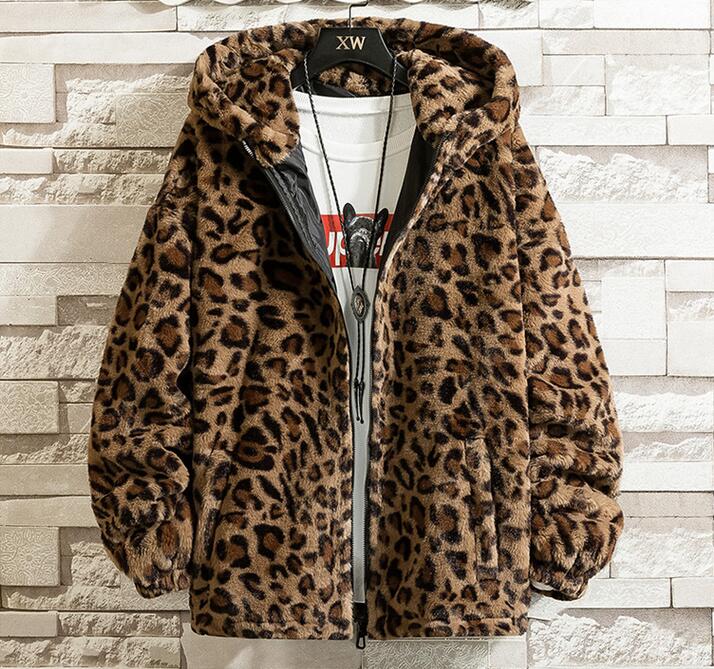 

Fashion New Warm love Winter Jacket Men coat woman Hooded faux Fur Leopard Casual Slim Parka Men's Winter Coat mens designer winter coats, Black