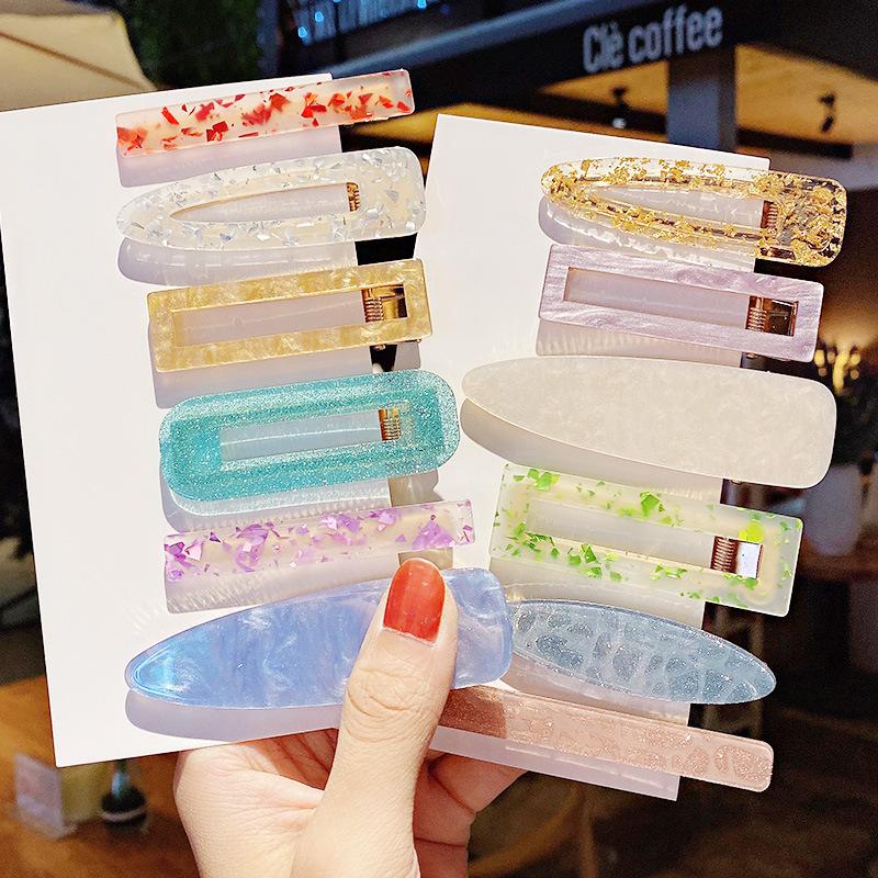 

CN 3 PCS/Set Women Girls Elegant Colorful Acrylic Geometric Hair Clip Sweet Hairpins Headband Barrettes Fashion Hair Accessories