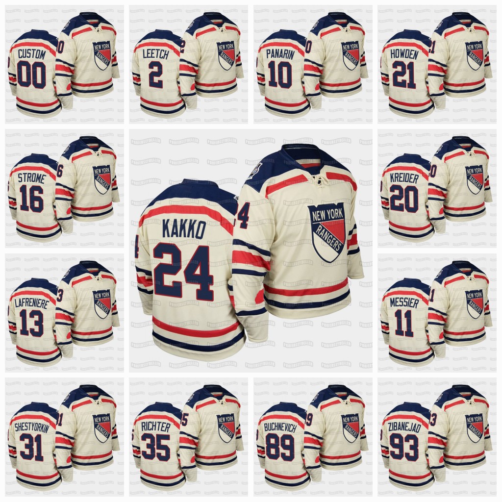 

Youth Alexis Lafreniere New York Rangers 2012 Winter Classic Kaapo Kakko Jacob Trouba Artemi Panarin Mika Zibanejad Brady Skjei Jersey, Mens s-3xl