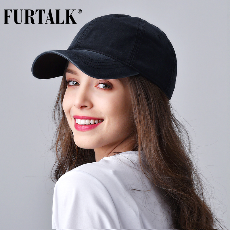

FURTALK Vintage Baseball Cap Women Men Washed Cotton Ponytail Baseball Caps Men Snapback Hip Pop Hat Black Summer Cap for Female 201013, Grey 2