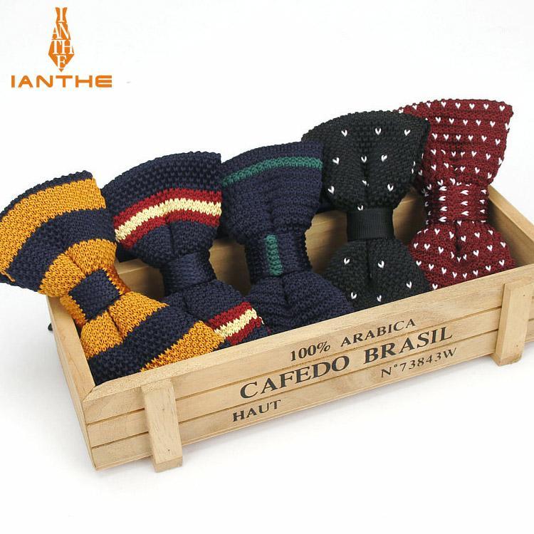 

New Style Men Women Knit Bowtie Adjustable Butterfly Double Deck Neckwear Bowties Designer Knitting Wedding Knitted Bow Tie1