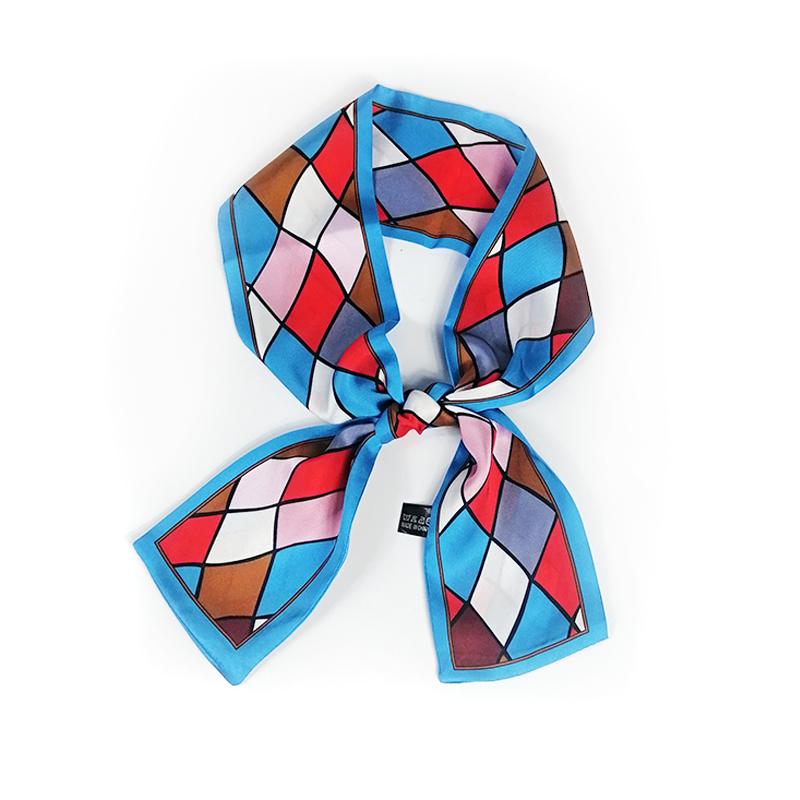 

2020 new Fashion print Skinny long silk Scarf Women Hair Tie Band Kerchief Wrist Ribbons Fashion Head Hair Tie Band Neckerchief
