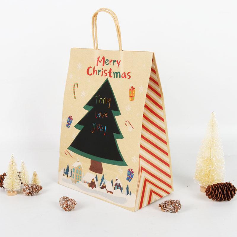 

3pcs/lot Tree Christmas Gift Bag Treat Bags New Year 2021 Noel Favors Christmas Party gift box for kids navidad 2020 packaging1