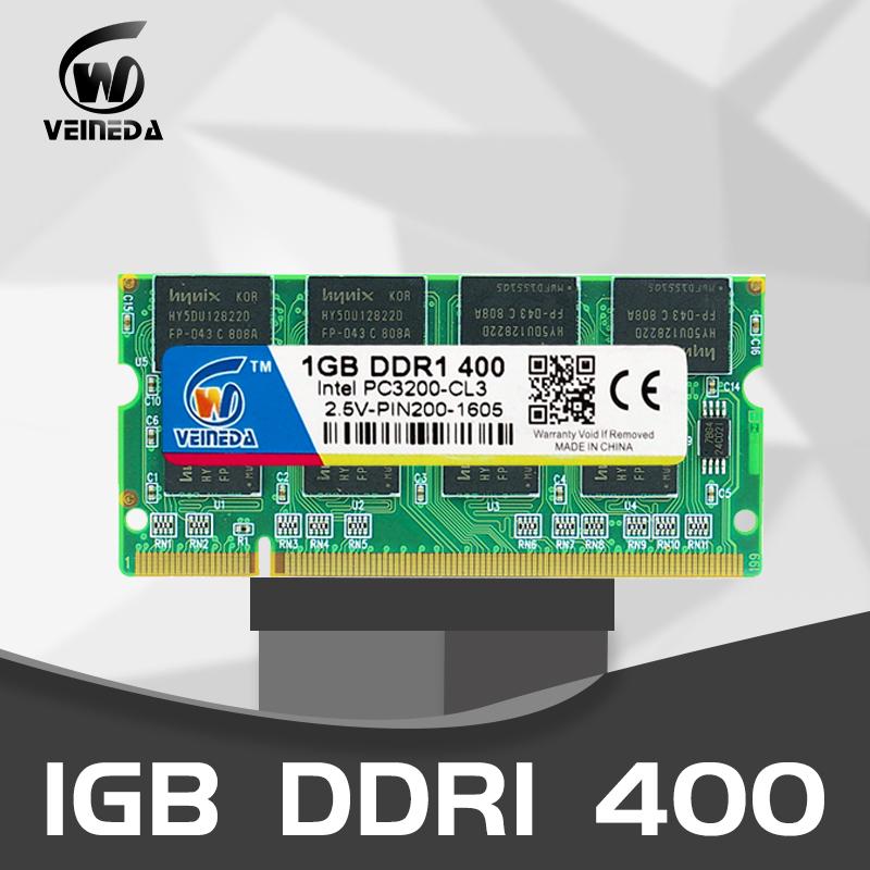 

VEINEDA ddr1 1gb ram Notebook 2GB 2x1GB PC3200 DDR400 400Mhz 200pin DDR1 Sodimm Laptop Memory RAM