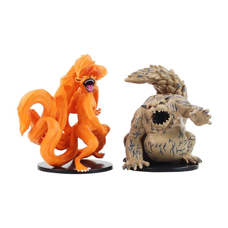 

2pcs/lot Naruto Figure Toy Tailed Beast Shukaku Kurama Kyuubi Animal Model Dolls Children Gift Y200421