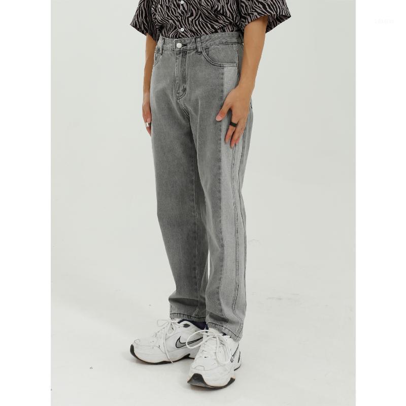 

Men New Wash Side Stripe Splice Casual Denim Pant Male Streetwear Hip Hop Vintage Fashion Jeans Trousers Ankle-length Pants Mid1, 1121