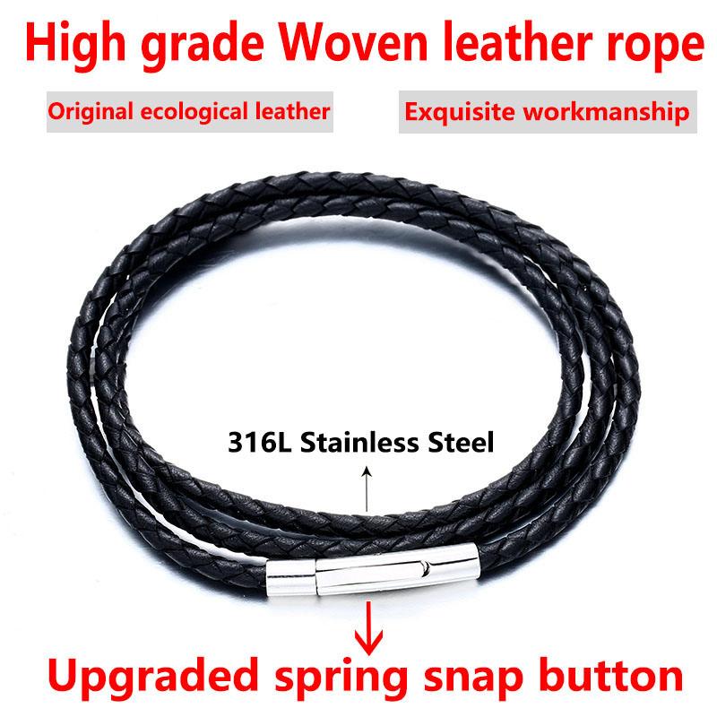 

Chains Beier 316L Stainless Steel Leather Rope Width 3mm/4mm Screw Lock Korean Fashion Men's Choker Rop Jewelry Lpsxl012
