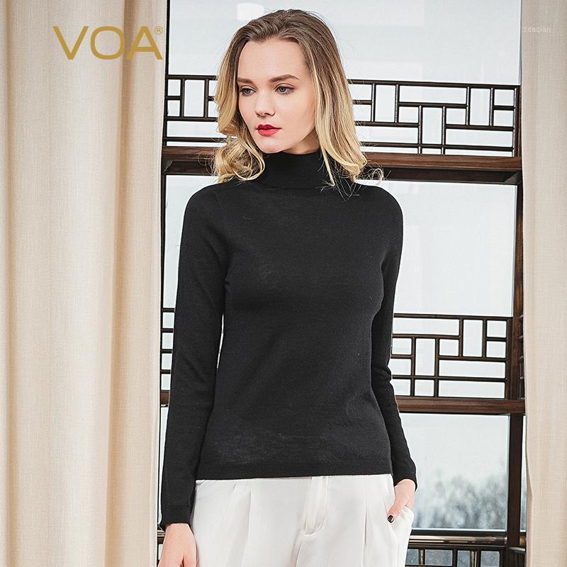 

VOA pure cashmere seamless 16 needles 60 integrated molding high collar long sleeve worsted cashmere sweater RLB3781, 14