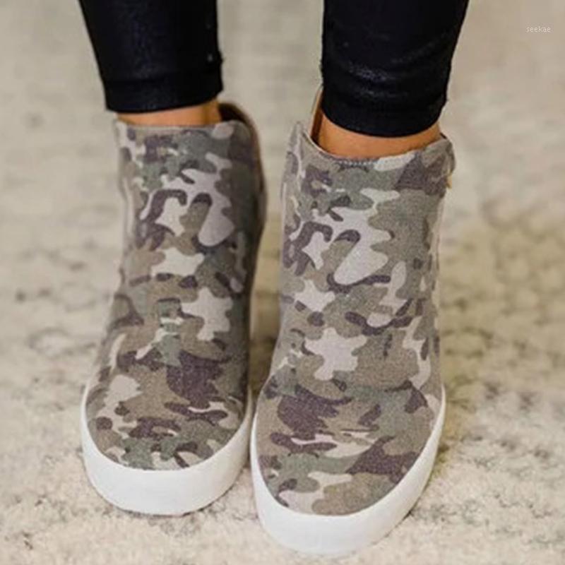 

DORATASIA Leisure Women Platform Fashion Shoes 2020 Camouflage Fashion Brand Boots Women Round Toe Buckle Spring Boots1