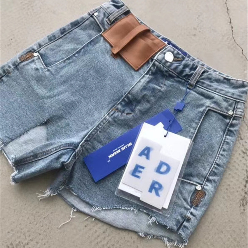 

2021 New Summer Fashion Women Ny Slim Sexy Adererror Denim Shorts Hole Damage Push Up Irregular Ader Error Short Jeans Female Tbxd