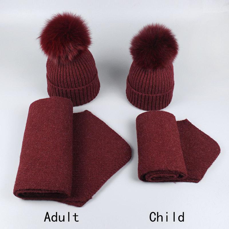 

Autumn and winter hat foreign knitted hat men's and women's wool scarf hair ball children's brimless cap winter woman1