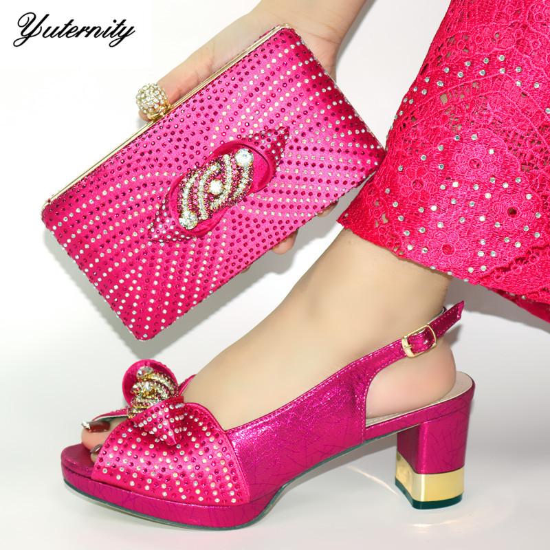 

Hot Selling Italian Rhinestone Fuchsia Ladies Shoes And Bag Set Fashion Elegant High Heels Shoes And Bag Set For Wedding Dress, Sky blue