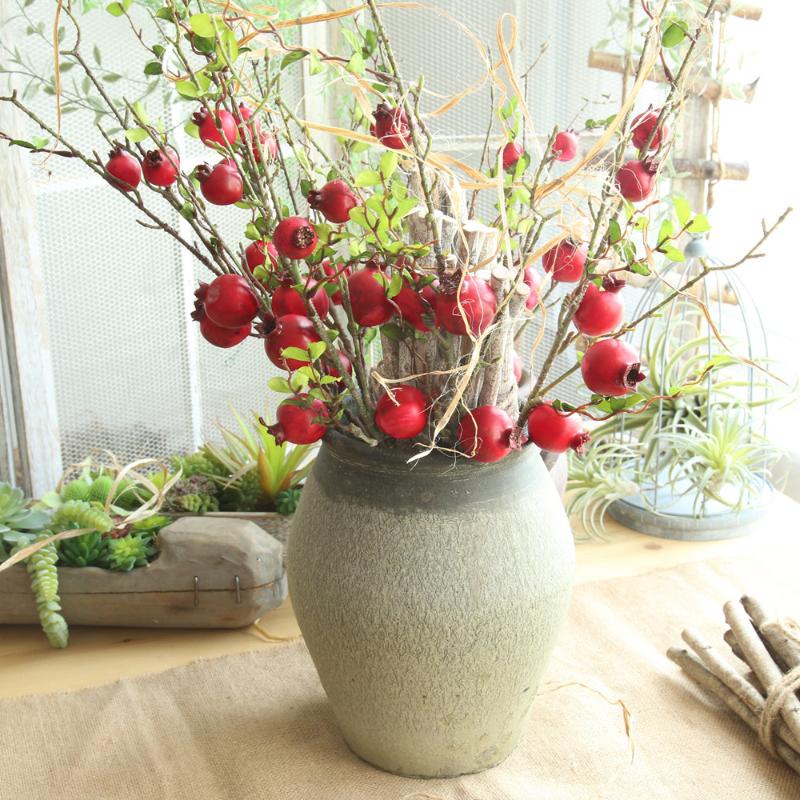 

Fake Artificial Rose Fruit Pomegranate Berries Bouquet flower plastic flower for wedding home accessories decoration room decor