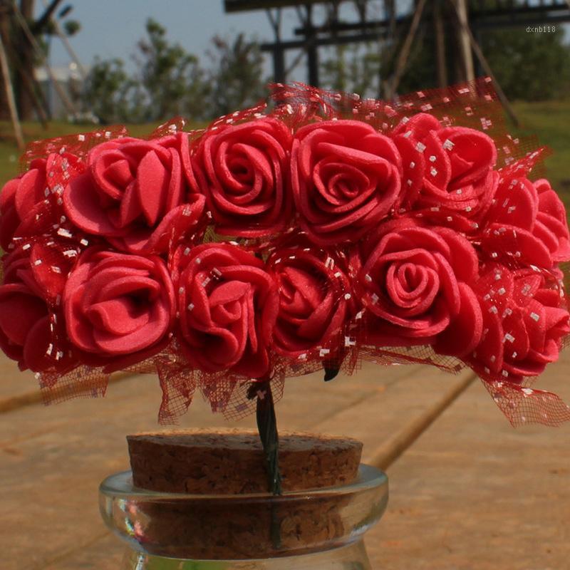 

2.3cm Bubble Rose Artificial Buns Multicolor Rose Wedding Flower Decorative1, Blue