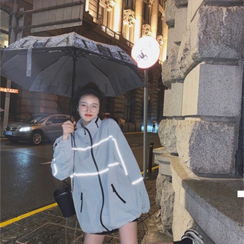 

New a 2021 Chunky Reflective Raincoat Autumn Woman and Man Kpop Fashion 7XR5