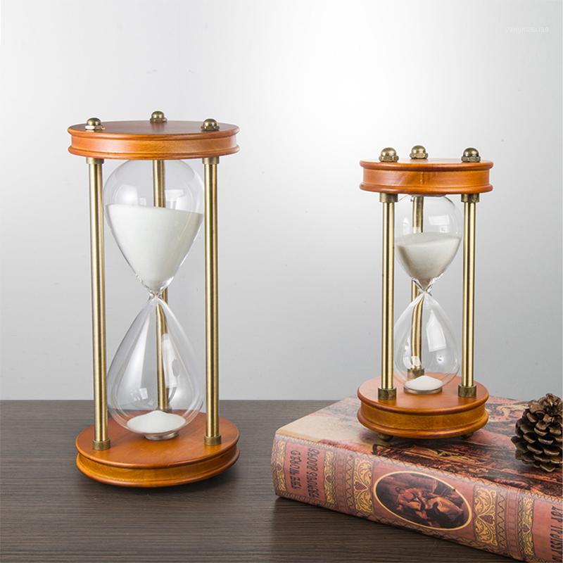 

European Hourglass 15 30 60 Minute Home Decoration Sand Clock Wood Metal Living Room Kitchen Sand Timer Big Watch1