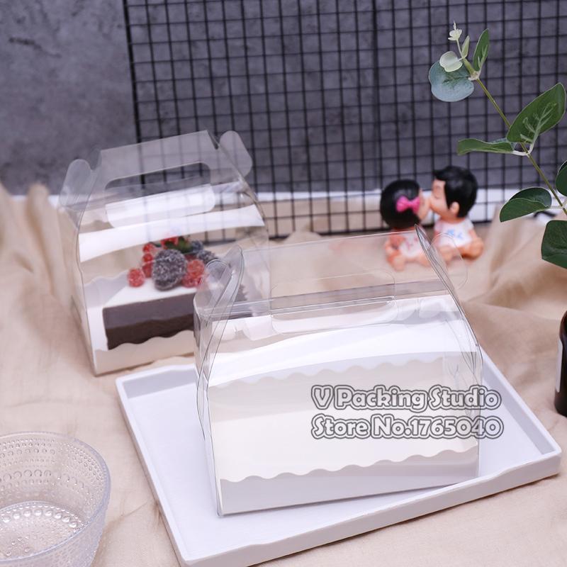 

Potable Transparent Cake Box with handle ,Clear window cupcake Doughnut box, Chocolate Muffin Biscuits packing boxes.100pcs/lot
