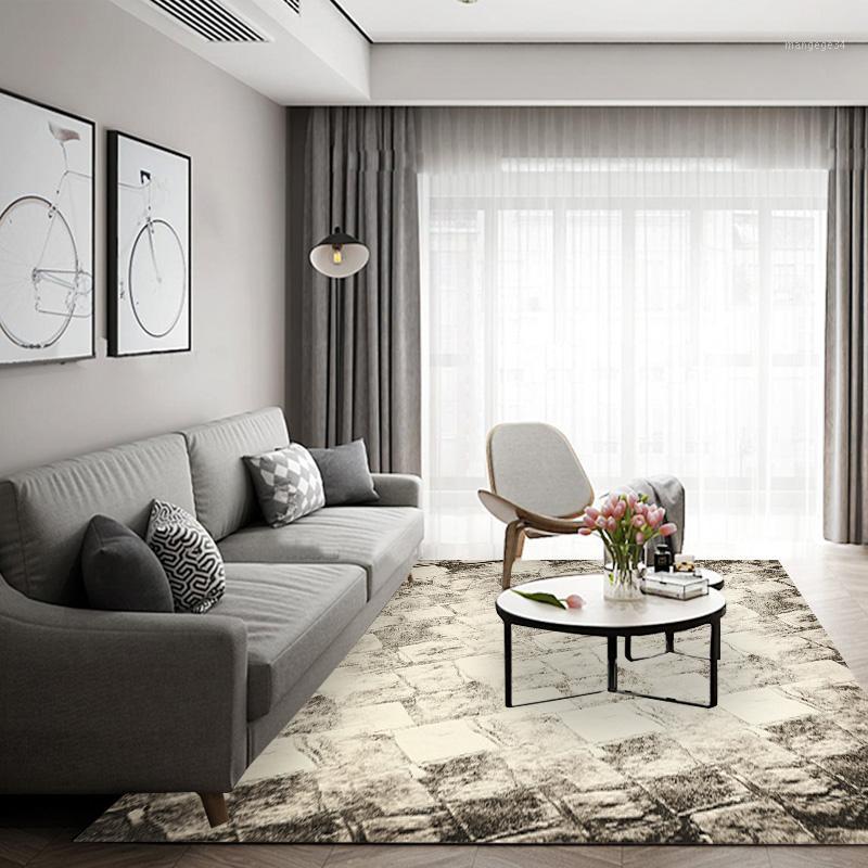

Nordic Style Parlor Rugs Soft Anti-slip Bedroom Bedside Mat Kitchen Balcony Area Rug Abstract Inkjet Large Living Room Carpet1, No.05