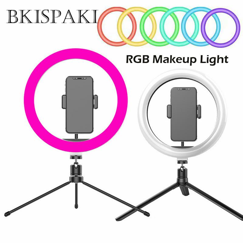 

RGB Colors 10 inch Ring Light 26cm LED Dimmable Selfie Video Studio Fill Light Makeup Lamp For Youtube Vlog Photo Camera DSLR