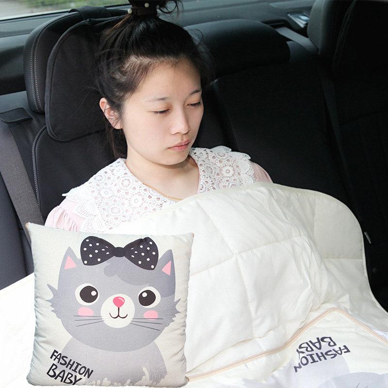 

B-LIFE Bed Pillow Blanket Flannel Decorative Cusion Pillow with Blanket Quilt Two-in-one Multifuncional for Sofa Bed Car Travel
