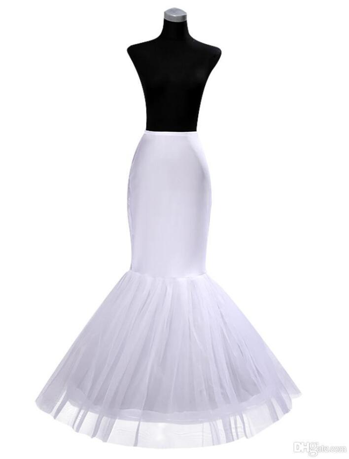 

1 Hoop Fishtail Mermaid Cocktail Wedding Petticoat Underskirts Crinoline Slip Mermaid/Trumpet petticoat, White