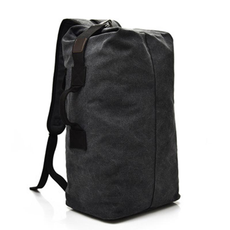 

Men Durable Canvas Backpack Multi-use Fabala Hiking Bag Outdoor Exercise Travel Luggage Large Capacity, Black