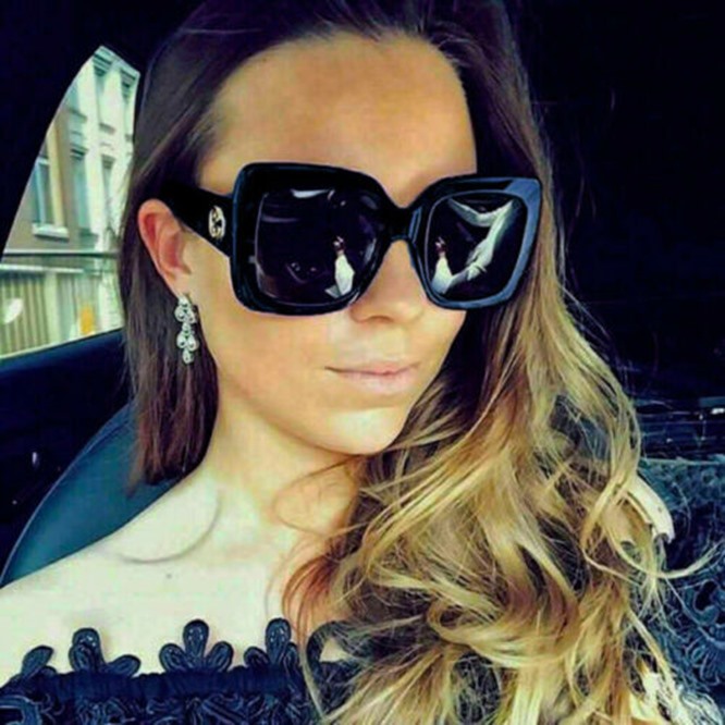 

0083 Sunglasses Square Fashion Sunglasses Women Summer Style Full 0083S UV Protection Top With Popular Frame Quality Color Come Mixed B Usxd, White;black