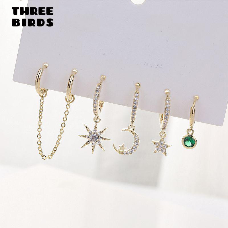 

fashion Star Moon Earrings Sets Gold Small Hoop Earrings For Women Fashion Jewelry Gift 2020 pendientes aro