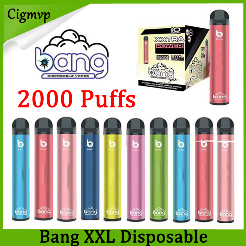 

Bang XXL Disposable e cigarettes Vapes Pen Device 800mAh Batterys 16 Colors 6ml Pods Empty Vapors 2000+ Puffs Kit PK AIR BAR lux