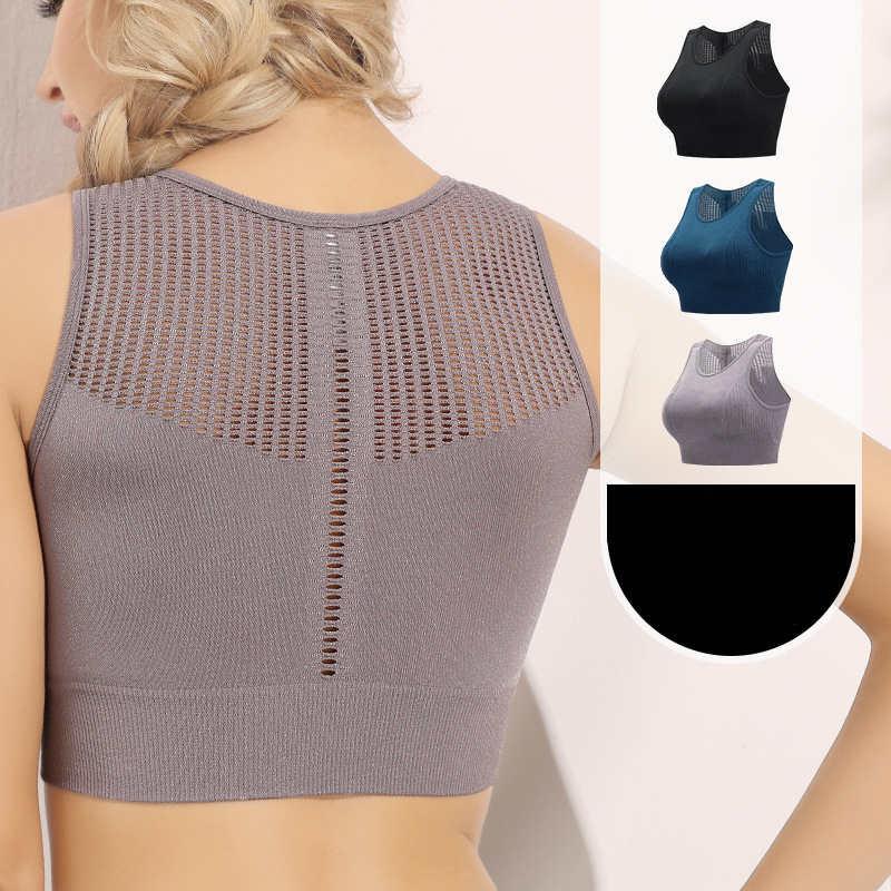 

Women Sport Fitness Gym Bra Tops Workout Training Vest Female Exercise Top Running Wireless Women's Yoga Tank Underwear WA60, Black