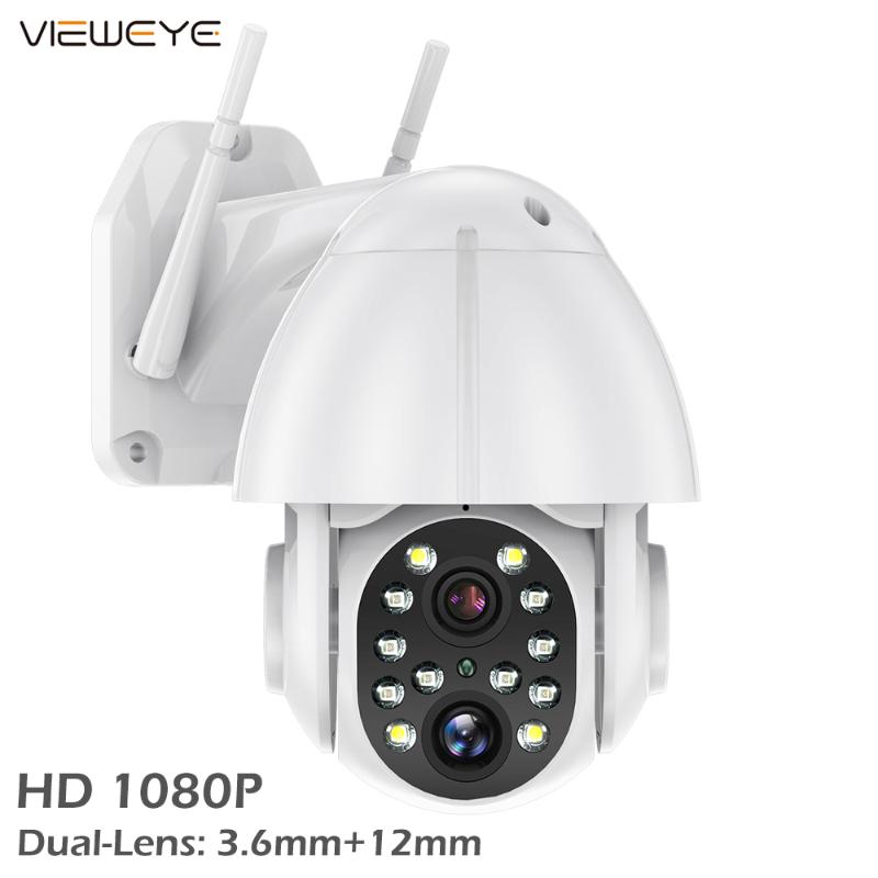 

HD Dual-Lens 3.6mm+12mm PTZ Wifi Camera Outdoor Auto Tracking Home Security IP Camera 2MP Audio Speed Dome H.265 YCC365