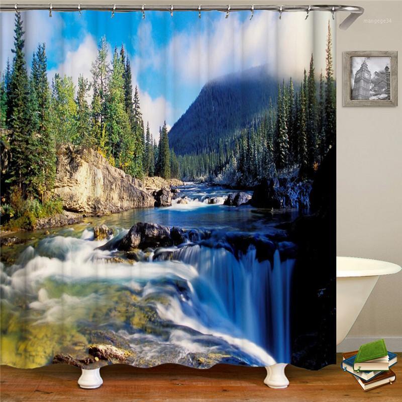 

Pastoral landscape shower curtain bathroom supplies polyester waterproof fabric shower curtain for home decoration1