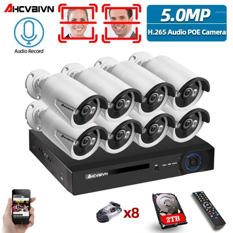 

AHCVBIVN Audio H.265 8CH 5MP AI POE IP Camera Face Detection Outdoor Waterproof Home Security Video Surveillance Set1