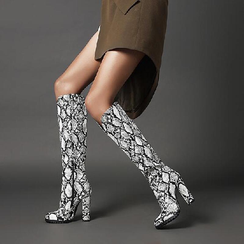 

women chunky high heels knee high boots autumn gladiator PU leather booties plus size shoes zapatos de hombres personlizar D1810, Yellow