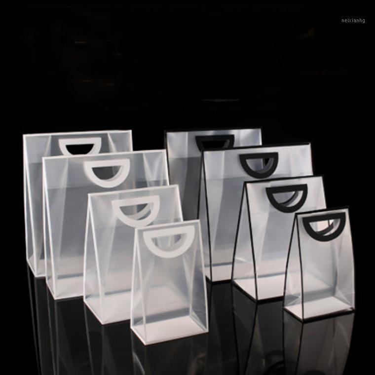 

10Pcs PVC Clear Bag organizer Transparent Tote Gift Bag Shopping Jelly Packaging Containers with hand loop clear Plastic handbag1