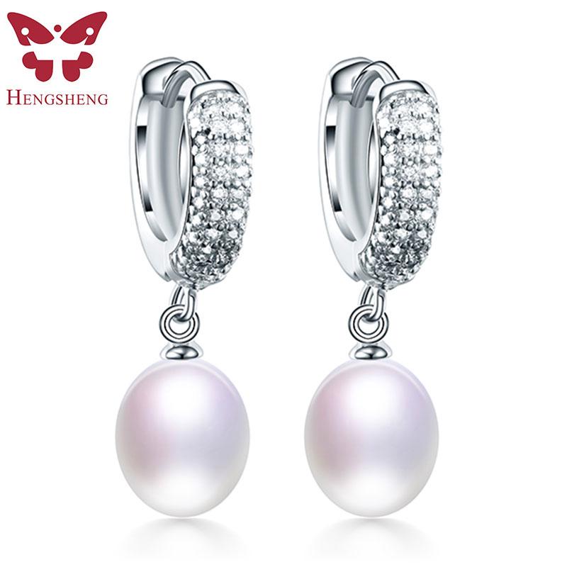 

2021 Top Quality Big Water Drop Pearl Earrings,White Pink Purple Natural Freshwater Women Pearl Earrings, 925 Silver Jewelry