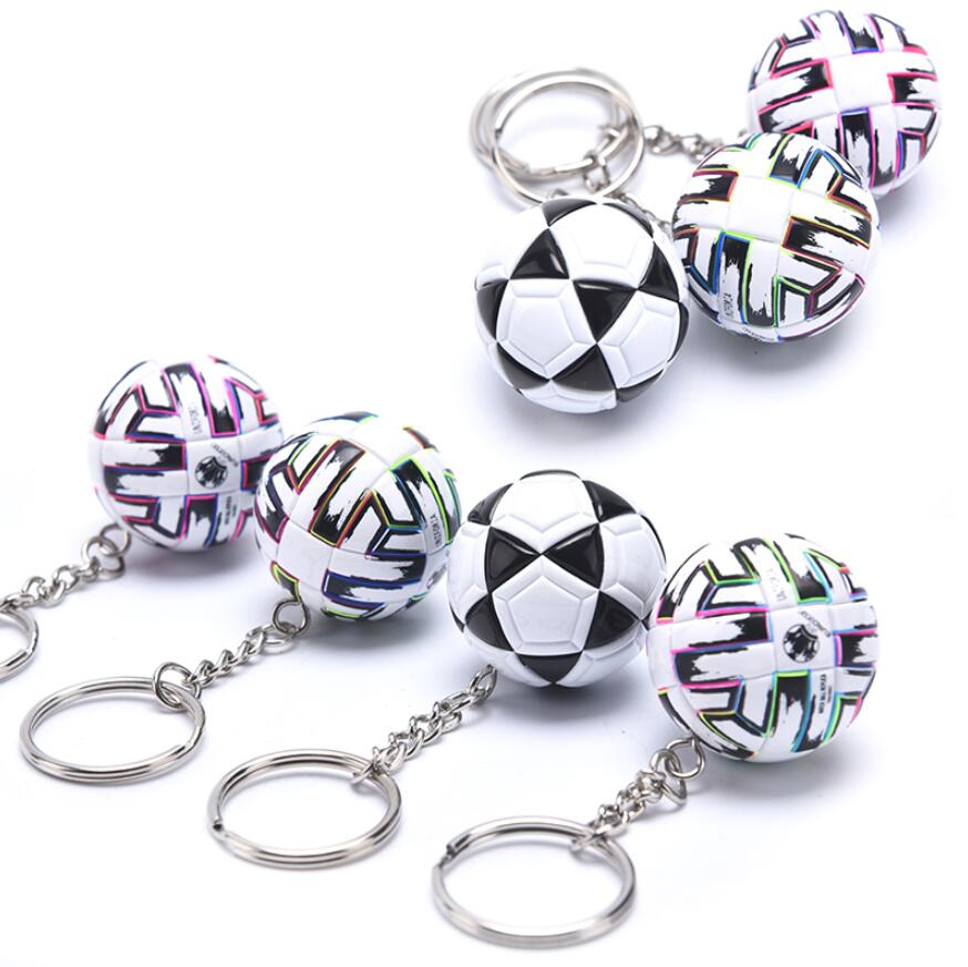 

3D Sports Football Souvenirs PU Leather Keyring Men Soccer Fans Keychain Pendant 3D Sports Football Key gift
