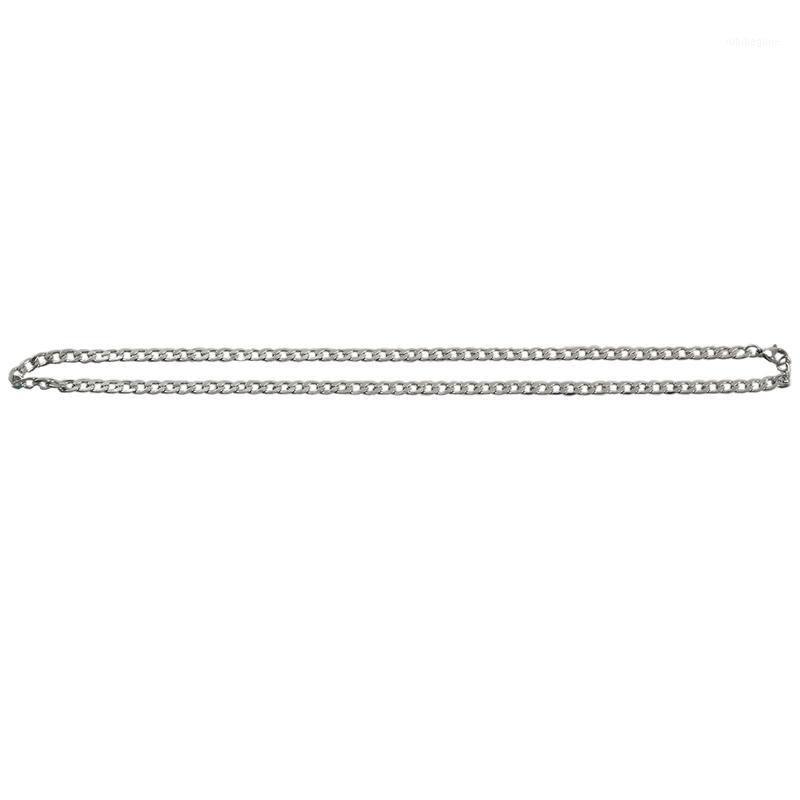 

Men's Stainless Steel Necklace Wide Curb Link Chain, Silver, Width 5mm, Length 48cm (with Gift Bag)1