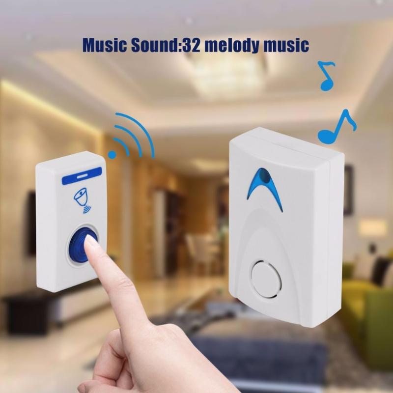 

Wireless Door Bell 504D LED Chime Door Bell Doorbell & Wireles Remote control 32 Tune Songs White Home Security Use Doorbell